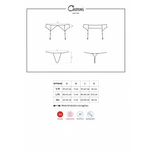 Charms pas do pończoch i stringi białe S/M